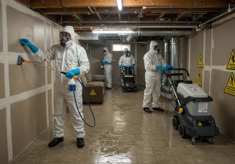 Basement Moisture Removal and Structural Drying process in West Lafayette, IN